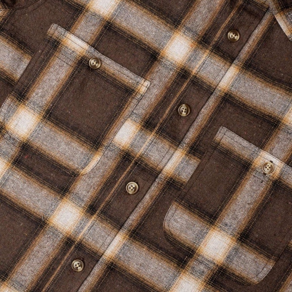 Brown Plaid Button-Up Shirt - Picture 2 of 5